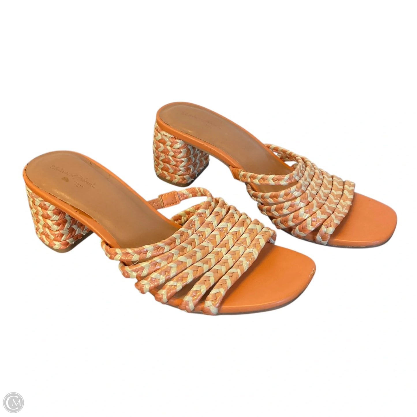 Sandals Heels Block By Universal Thread In Orange, Size: 6.5