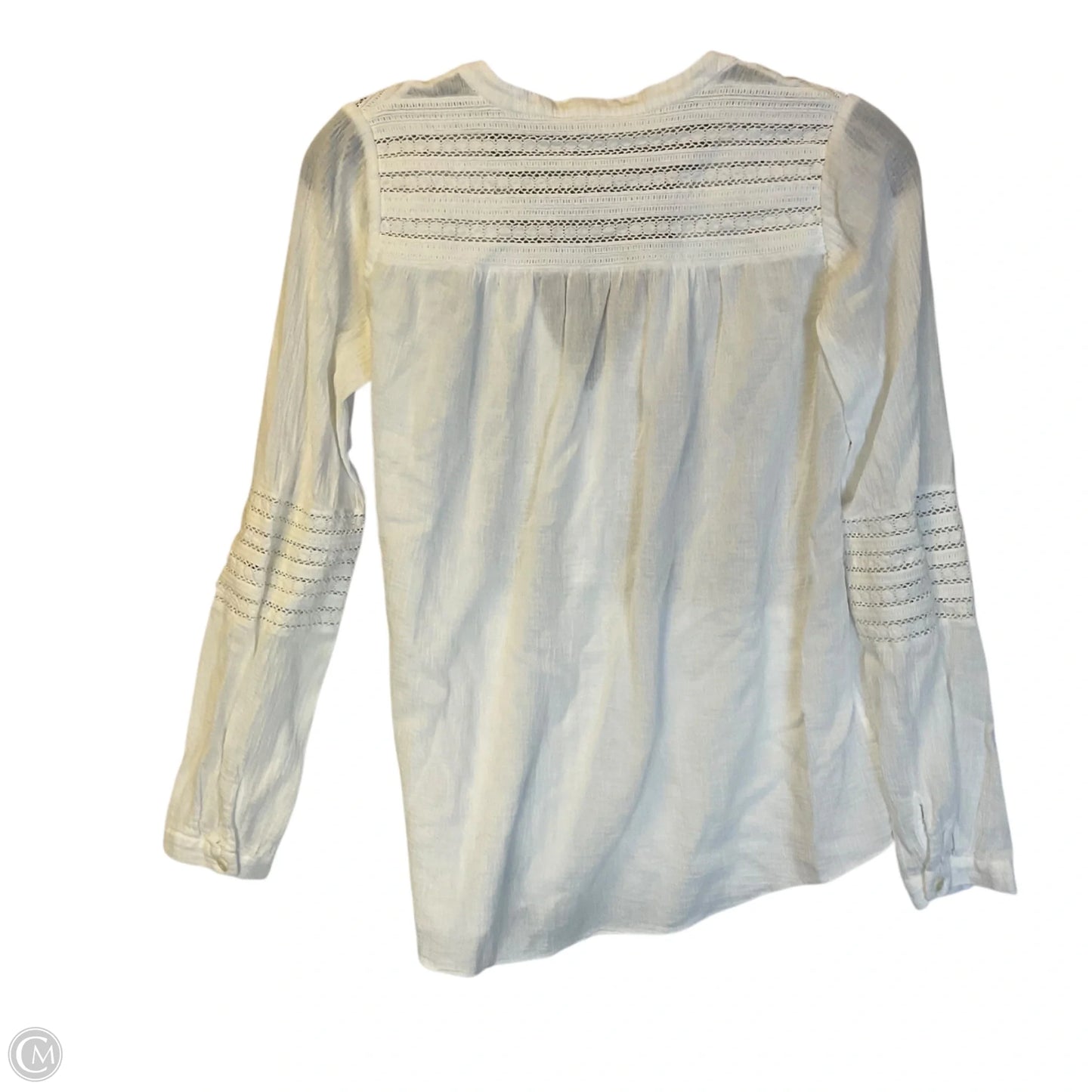 Top Long Sleeve Designer By Diane Von Furstenberg In White, Size: 4