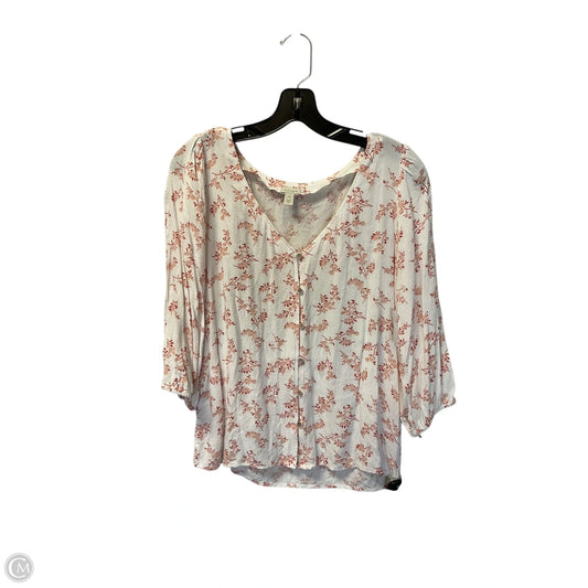 Top 3/4 Sleeve By Hinge In White, Size: M