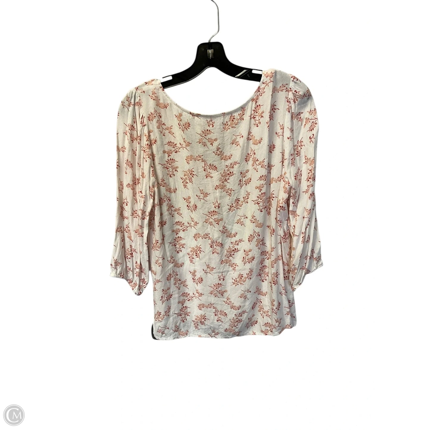 Top 3/4 Sleeve By Hinge In White, Size: M