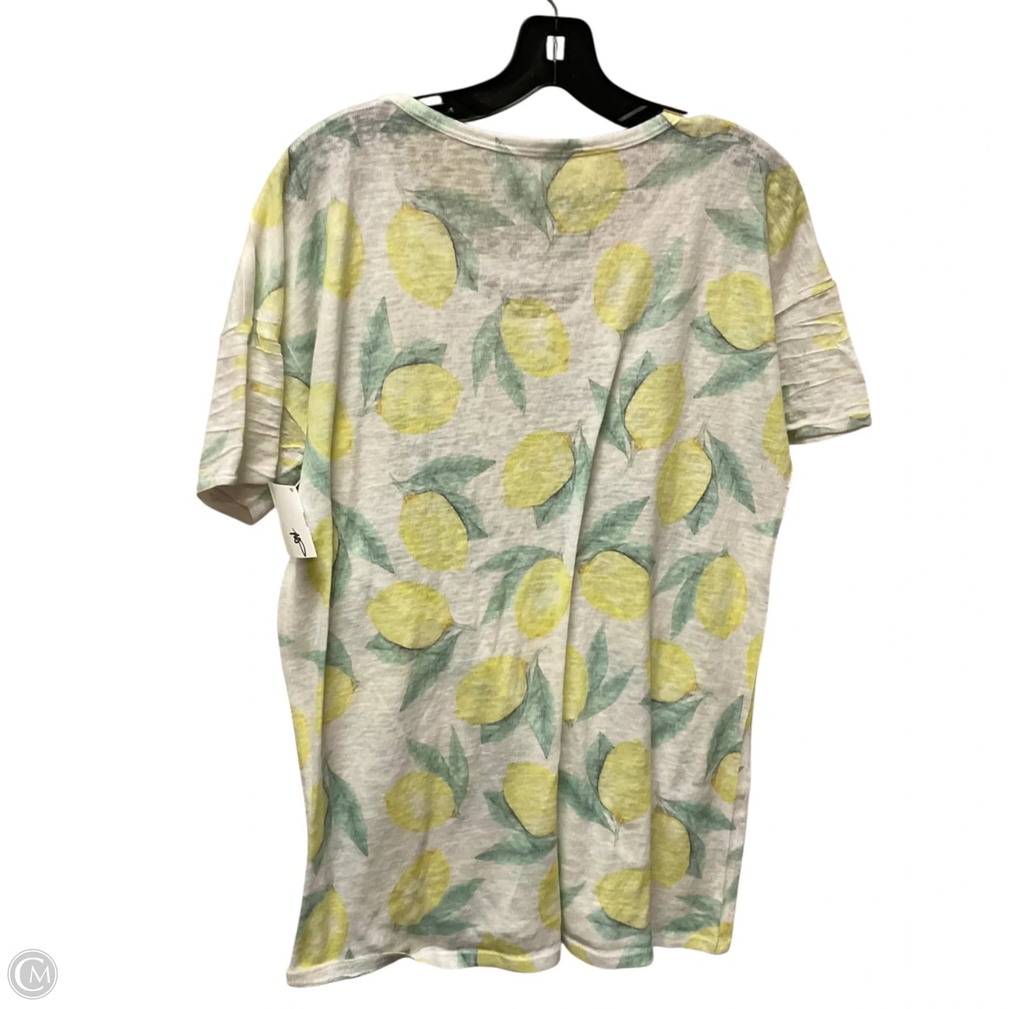 Top Short Sleeve Basic By Promesa In White & Yellow