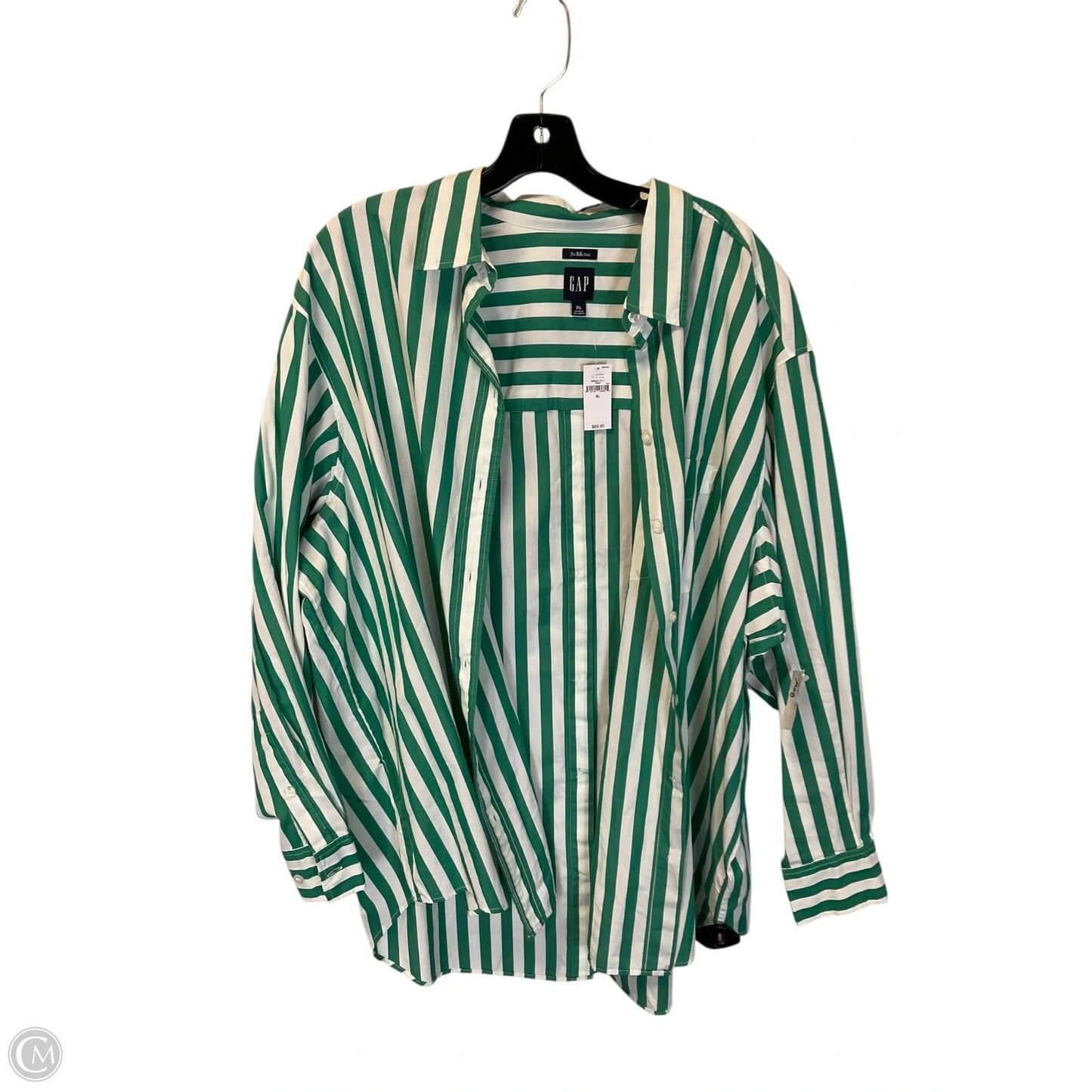 Top Long Sleeve By Gap In Green, Size: Xl