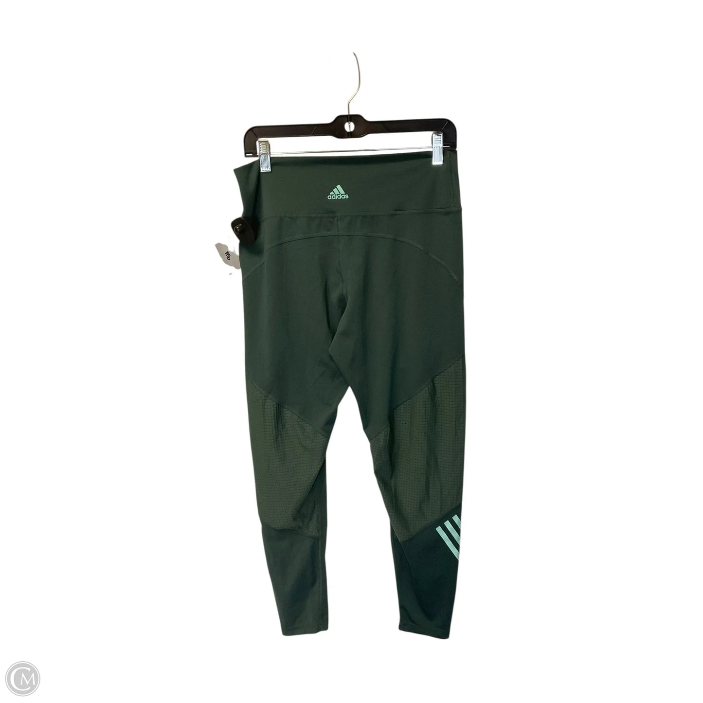 Athletic Leggings By Adidas In Green, Size: L