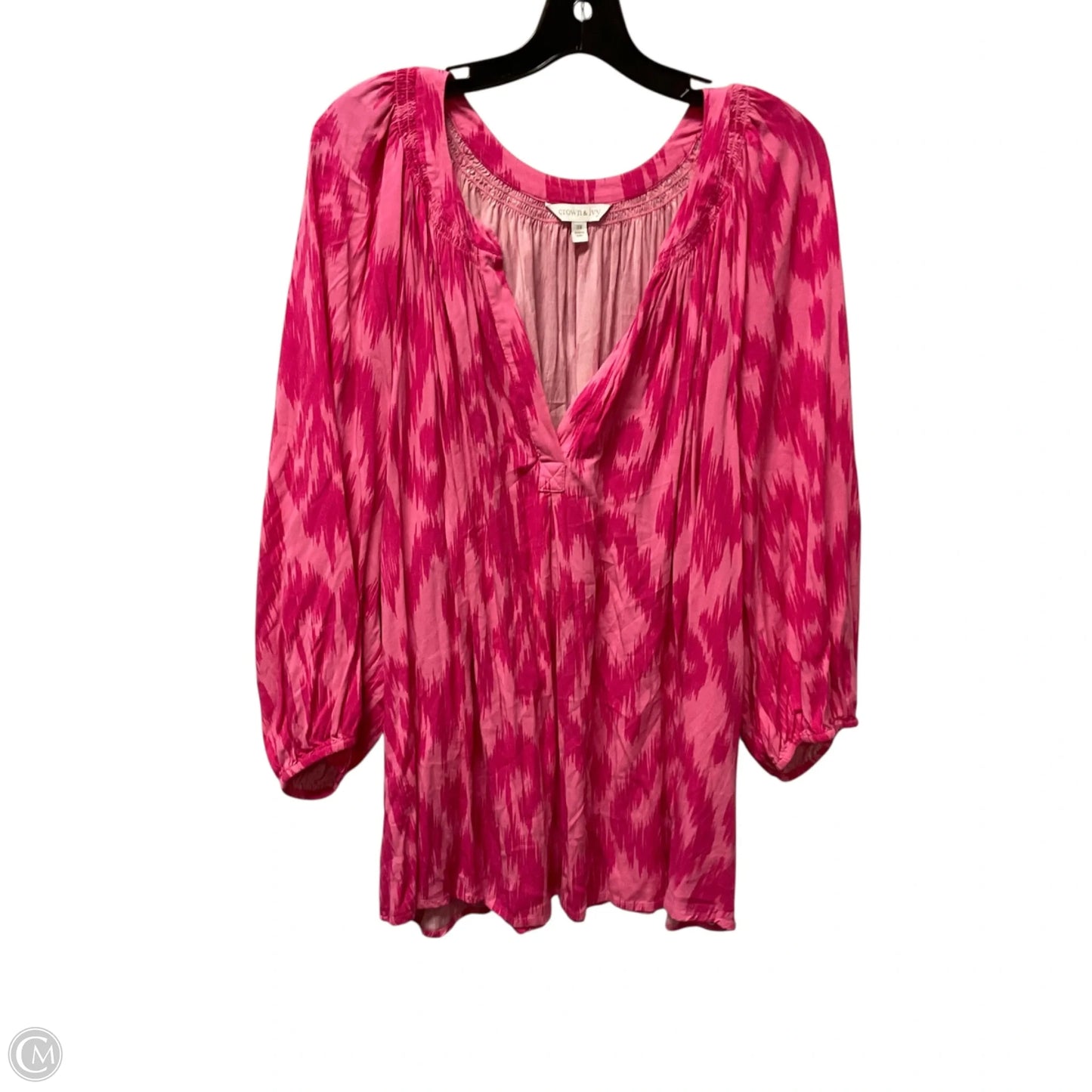 Top 3/4 Sleeve By Crown And Ivy In Pink, Size: 3x