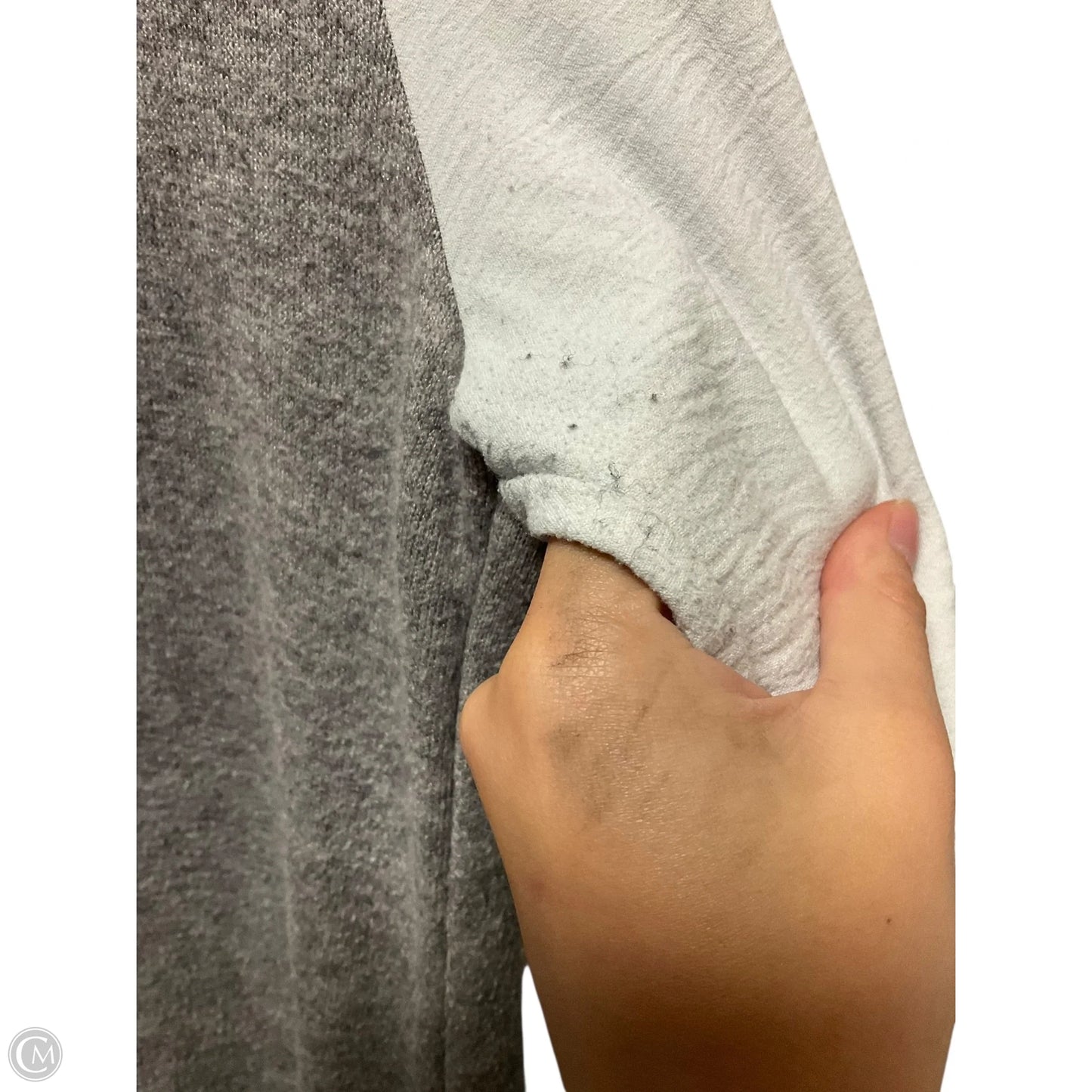 Top Long Sleeve By Dkny In Grey, Size: L