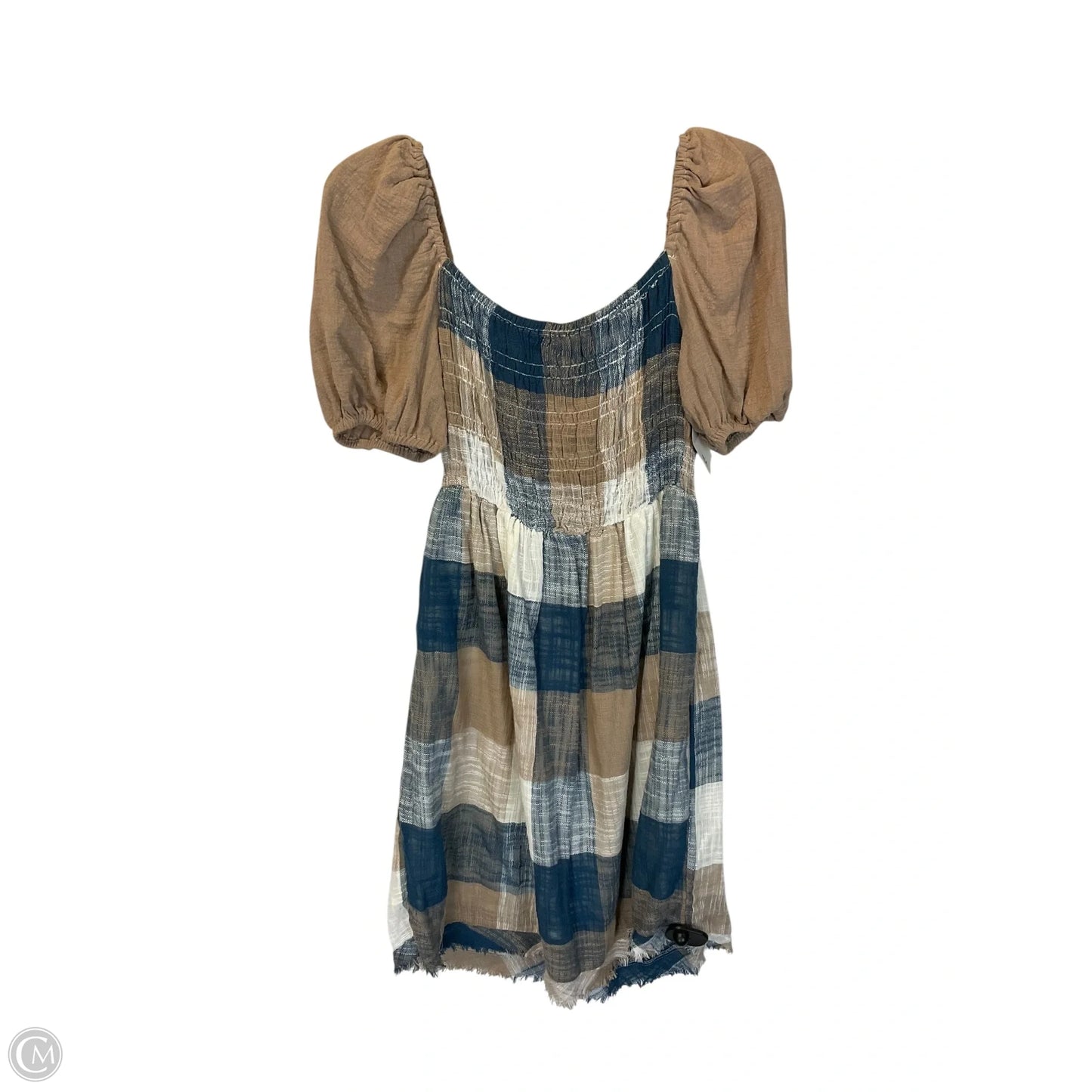 Dress Casual Short By Umgee In Blue & Tan, Size: L