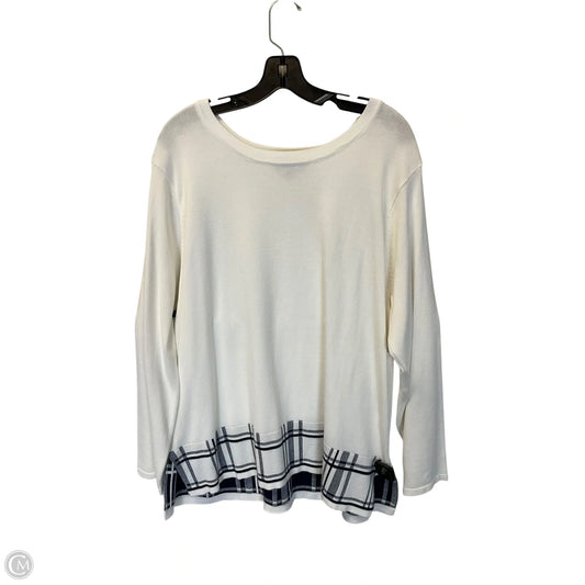 Top Long Sleeve By N Touch In White, Size: Xl