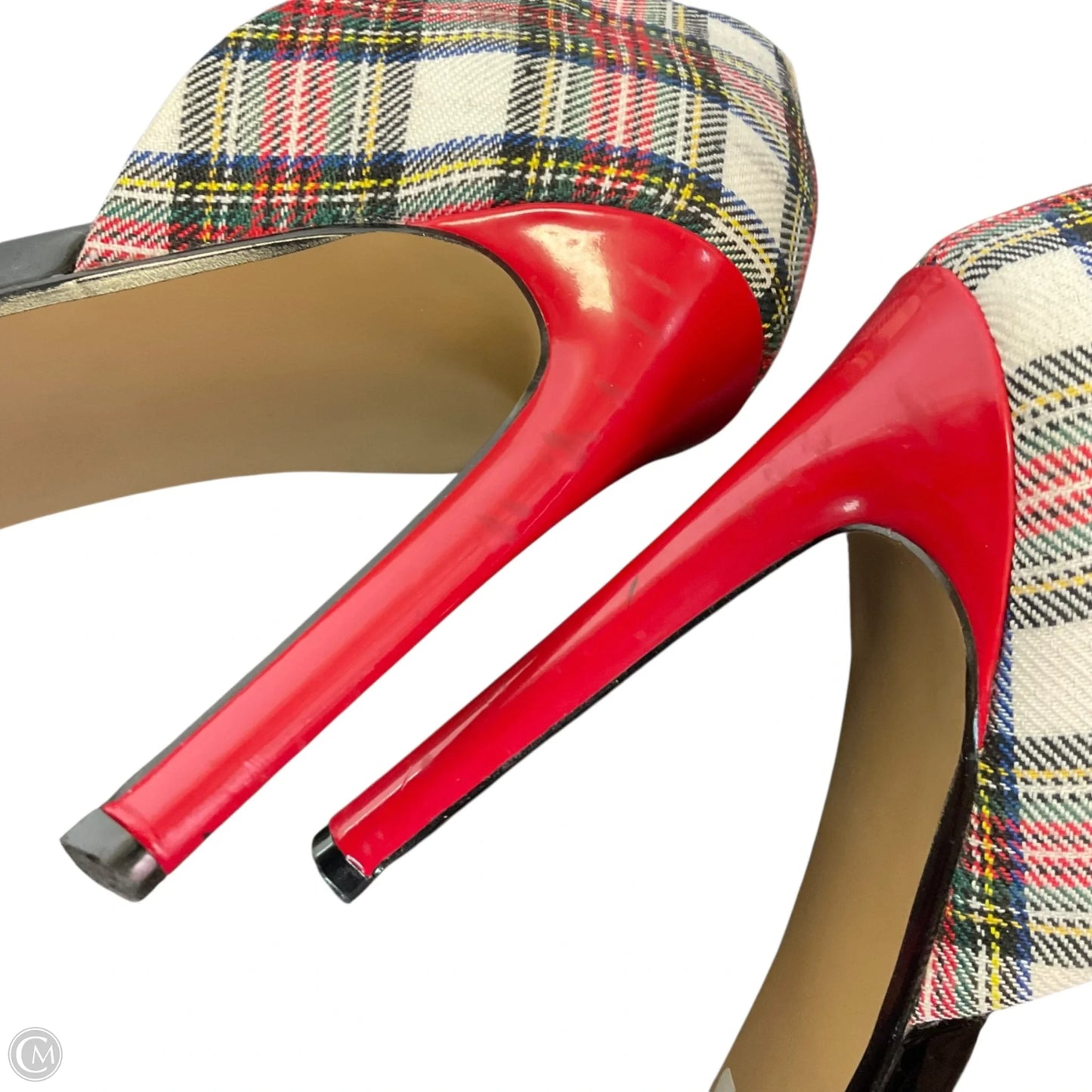 Shoes Heels Stiletto By Betsey Johnson In Plaid Pattern, Size: 8