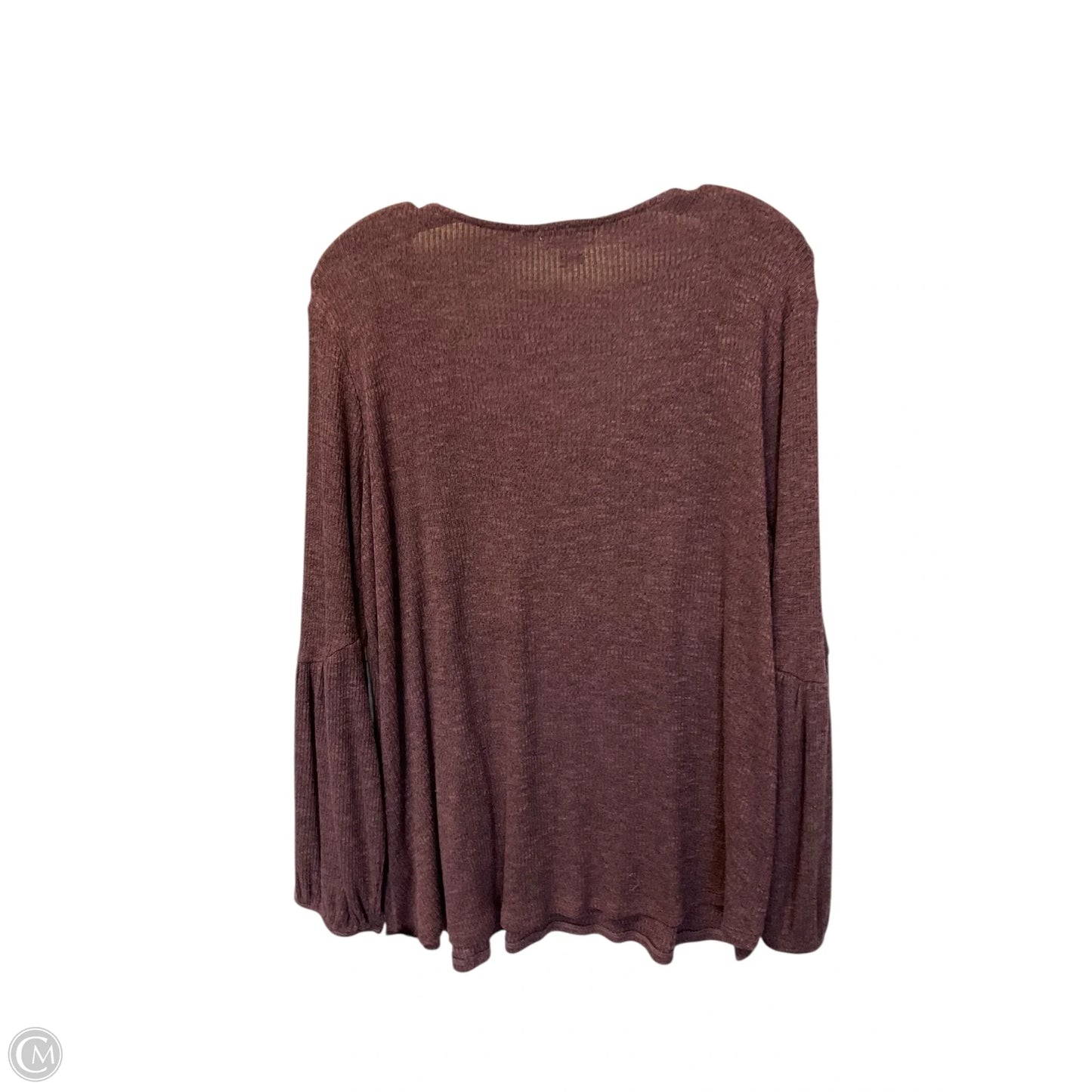 Top Long Sleeve By One World In Purple, Size: 1x