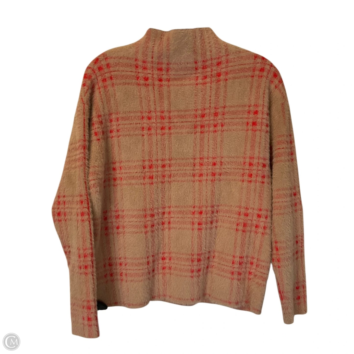 Sweater By Tahari In Red & Tan, Size: M