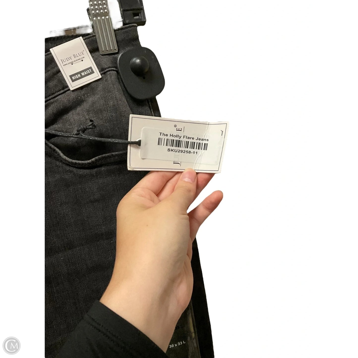 Jeans Flared By Judy Blue In Black Denim, Size: 8