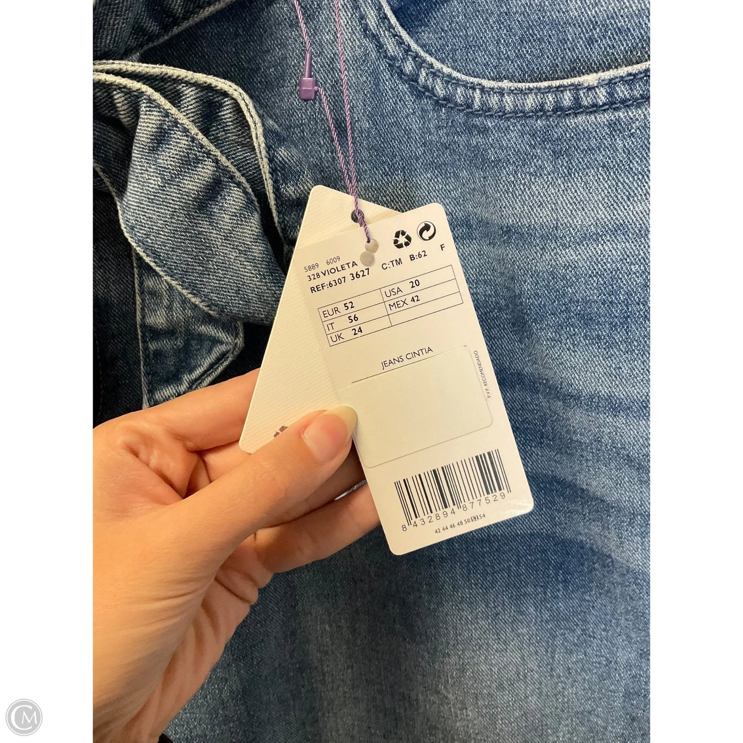 Jeans Wide Leg By Mango In Blue Denim, Size: 20