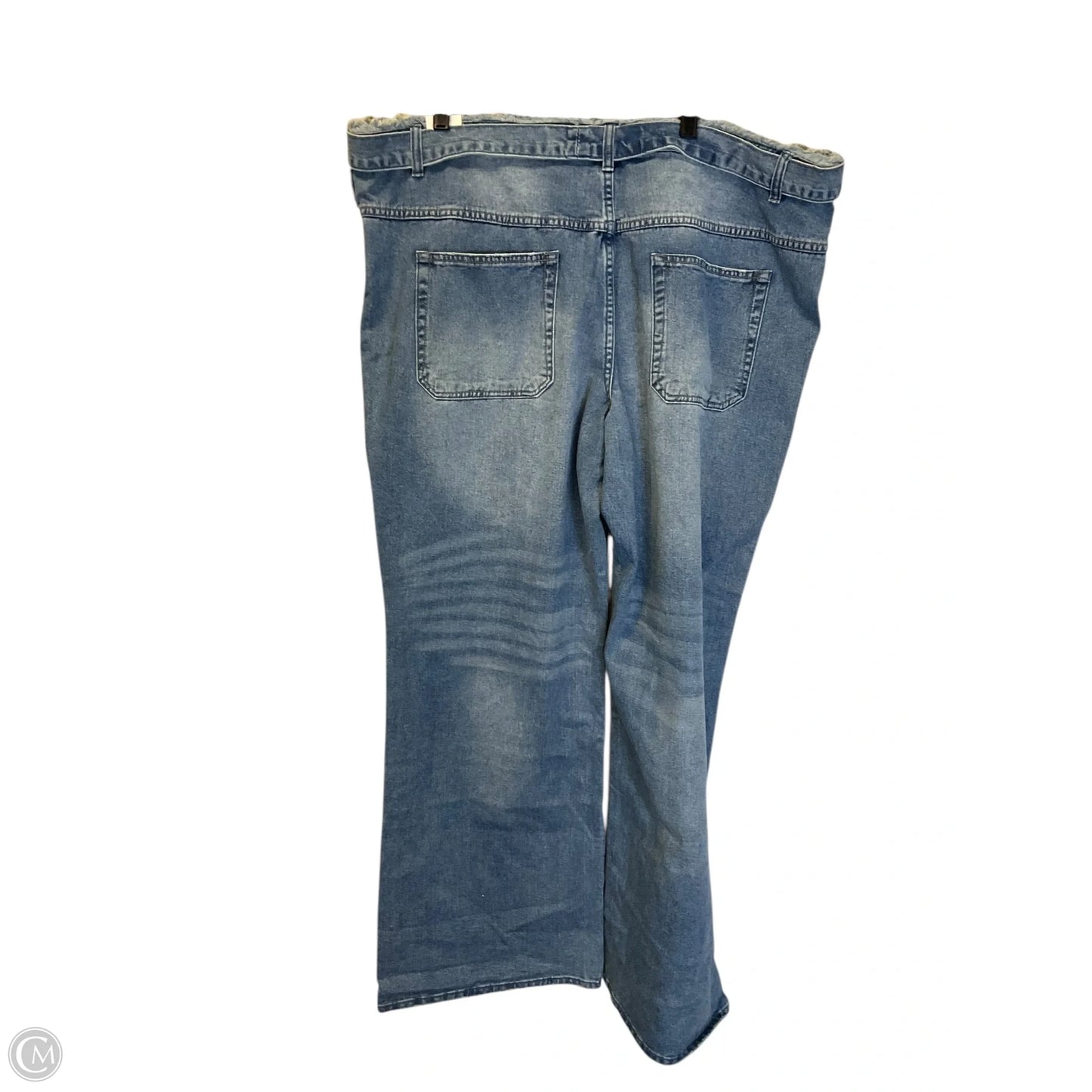 Jeans Wide Leg By Mango In Blue Denim, Size: 20