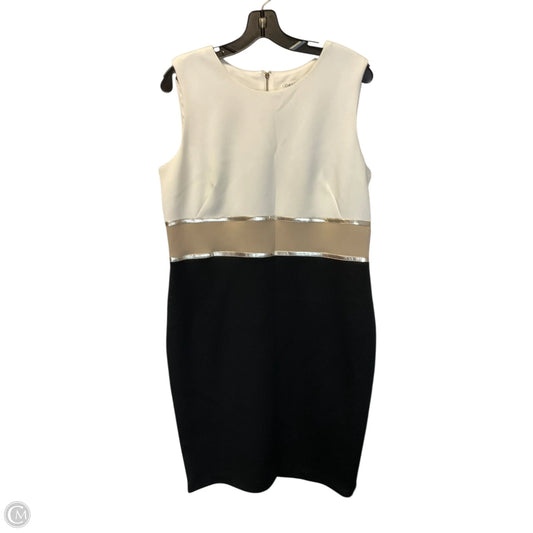 Dress Work By Calvin Klein In Black & Cream, Size: 14