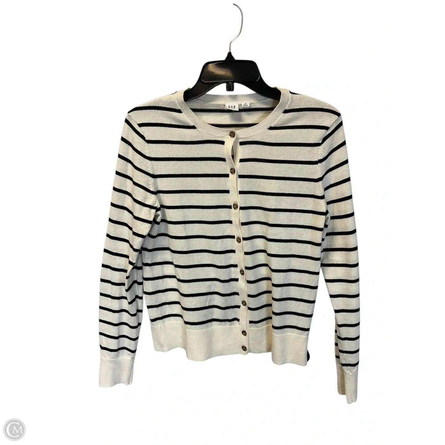 Cardigan By Gap In Striped Pattern, Size: M