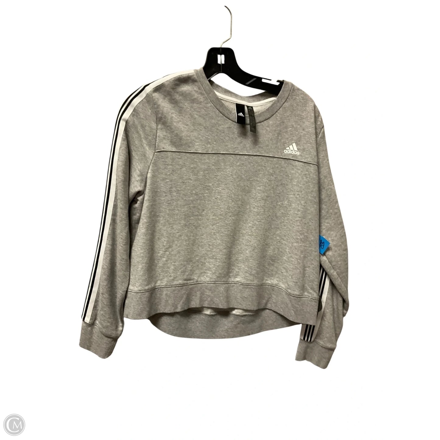 Sweatshirt Crewneck By Adidas In Grey, Size: L