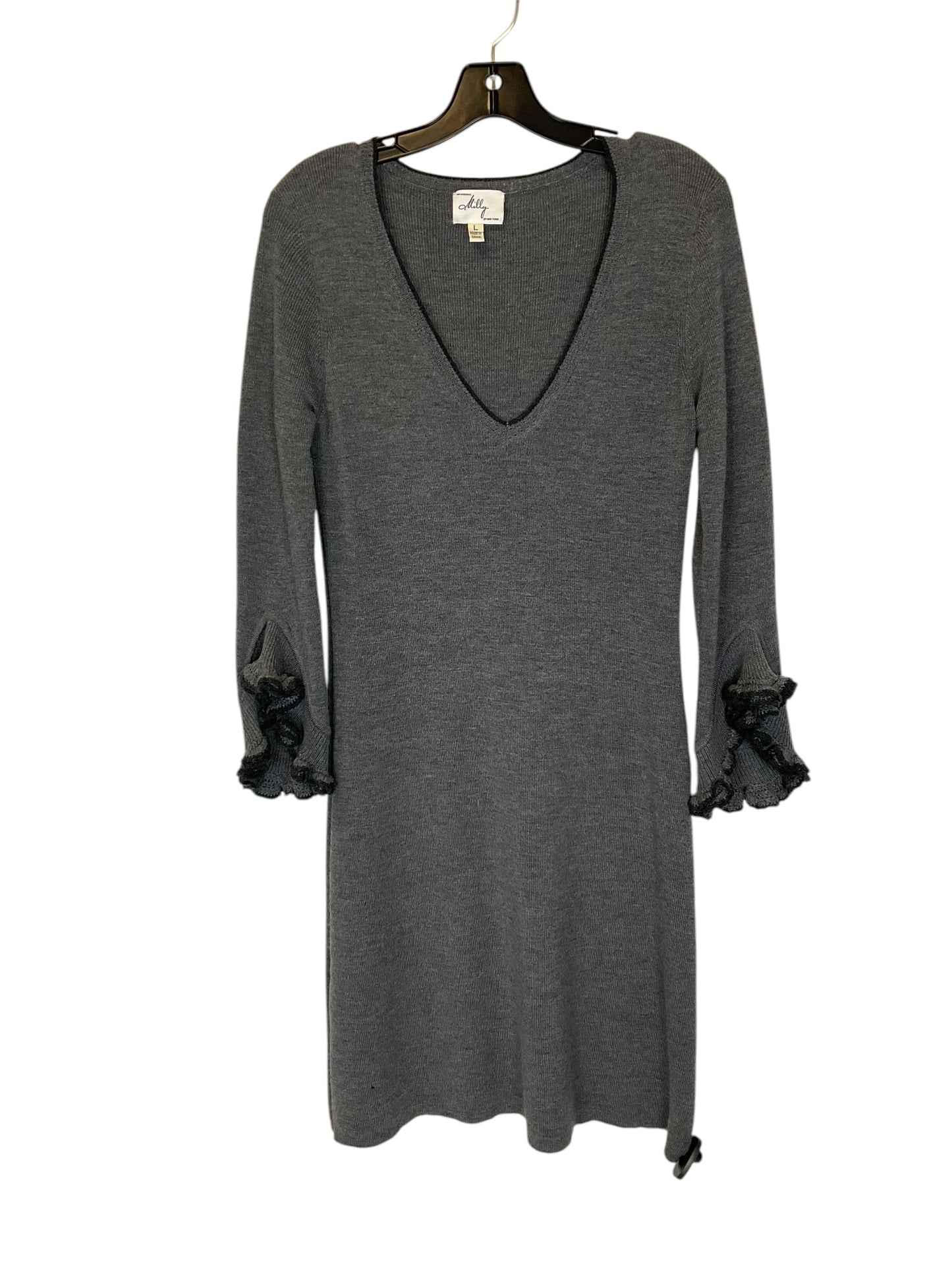 Dress Sweater By Clothes Mentor In Grey, Size: L