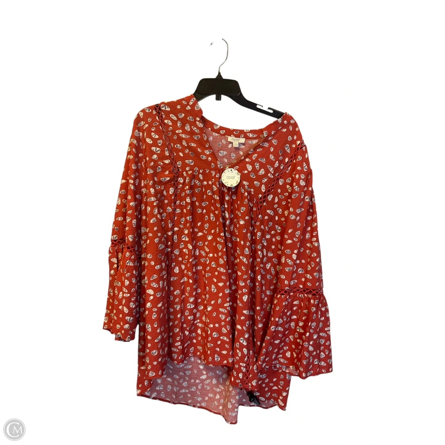 Top 3/4 Sleeve By Oddi In Orange, Size: 3x