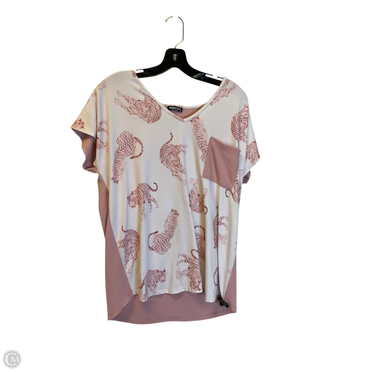 Top Short Sleeve By Heimish Usa In Pink, Size: L