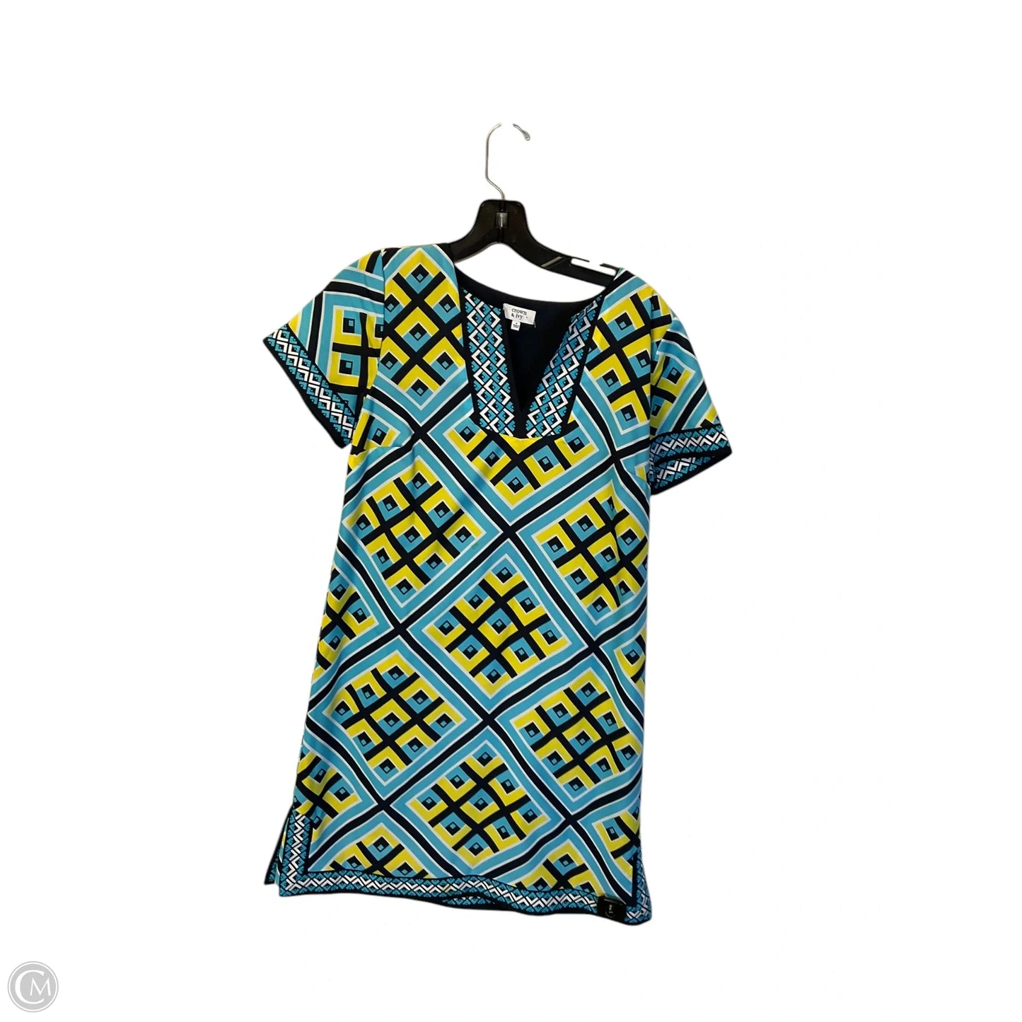Dress Casual Short By Crown And Ivy In Blue & Yellow, Size: 4