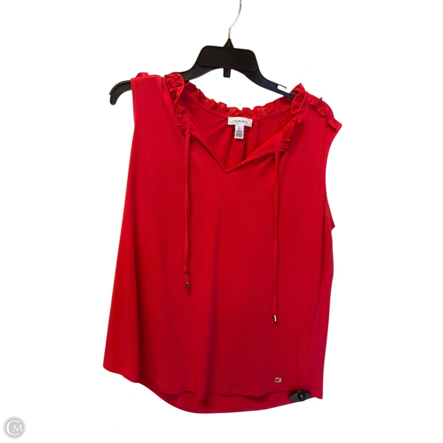 Top Sleeveless By Calvin Klein In Red, Size: L