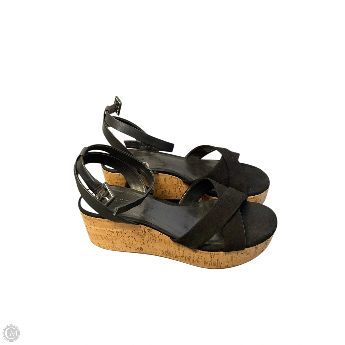 Sandals Heels Platform By Gianni Bini In Black & Tan, Size: 9