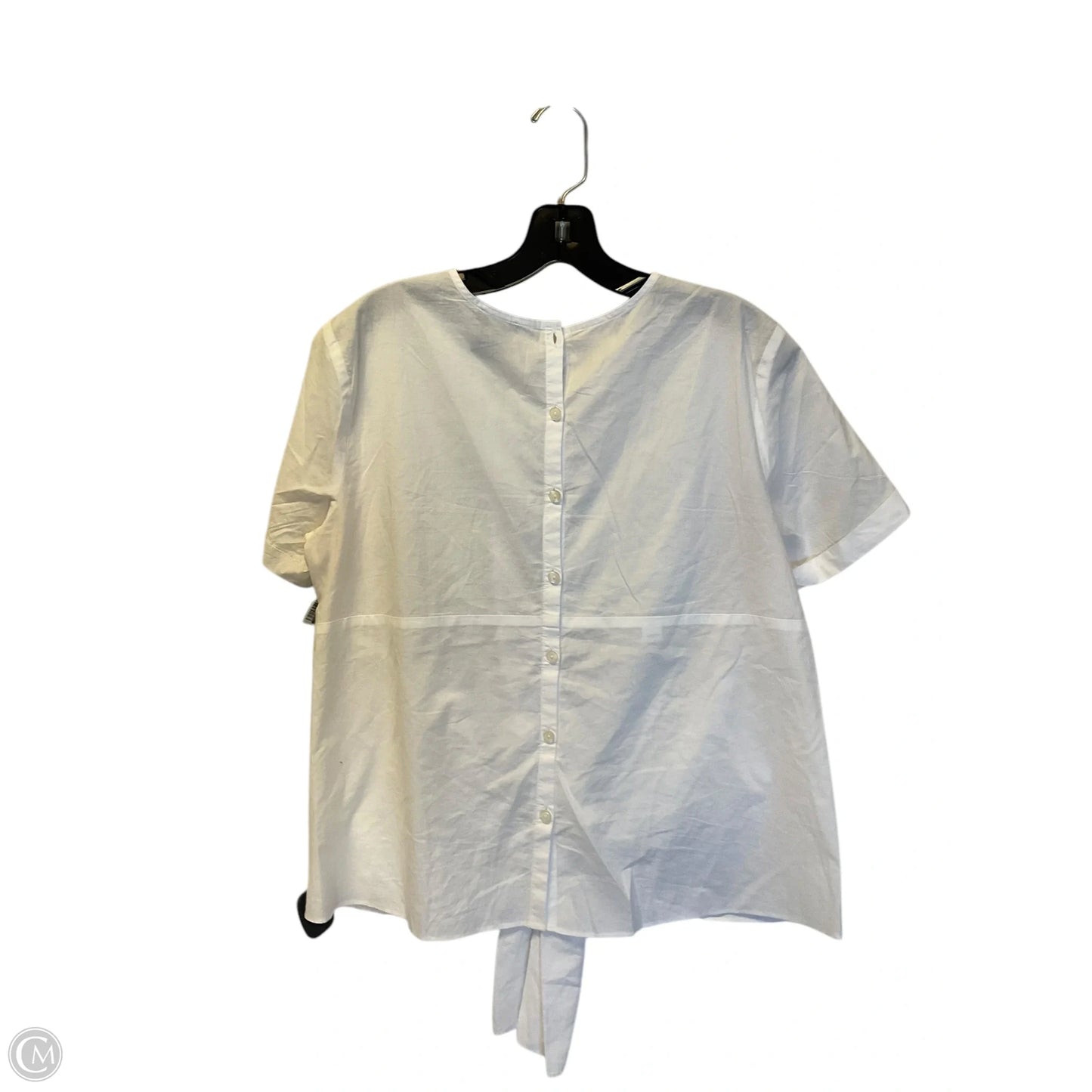 Top Short Sleeve By Ann Taylor In White, Size: M