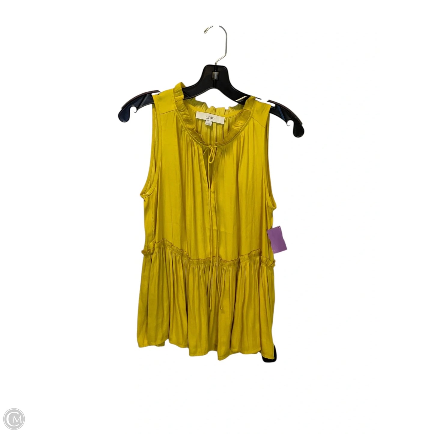 Top Sleeveless By Loft In Yellow, Size: Xs