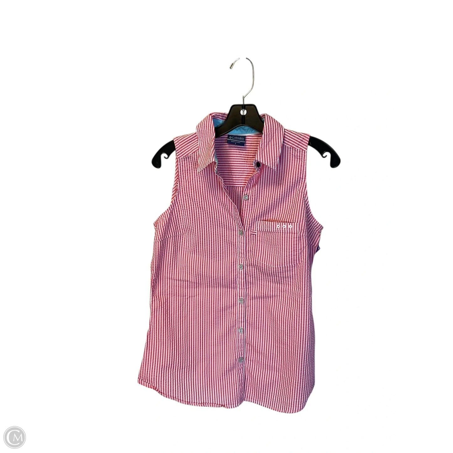 Top Sleeveless By Columbia In Red & White, Size: S