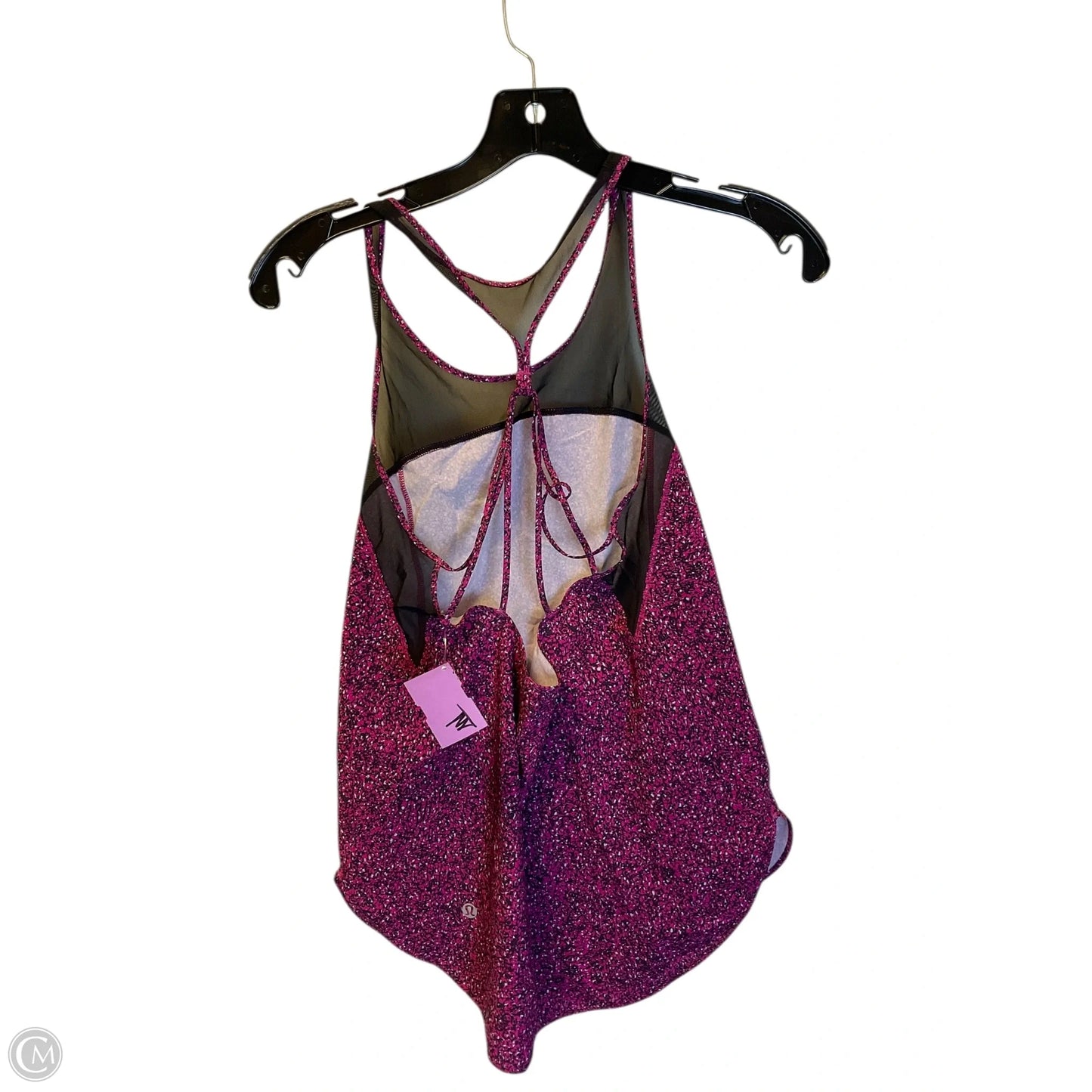 Athletic Tank Top By Lululemon In Black & Pink