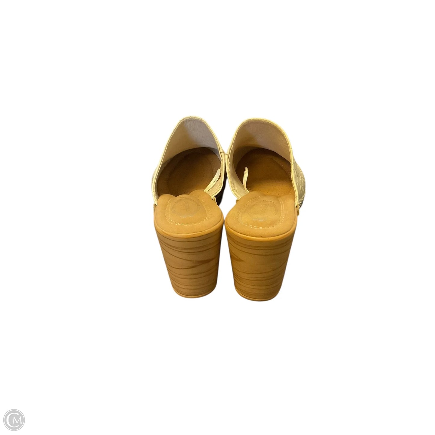 Sandals Heels Block By Clothes Mentor In Tan, Size: 9