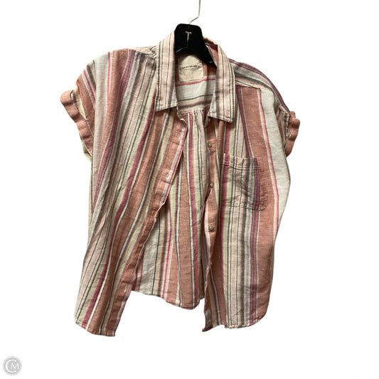 Top Short Sleeve By Lucky Brand In Striped Pattern, Size: M
