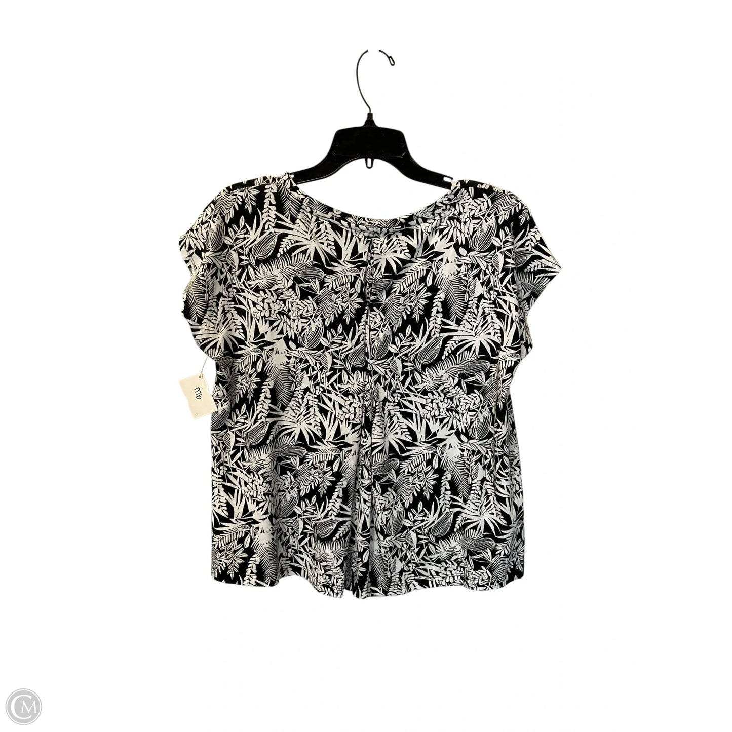 Top Short Sleeve By Talbots In Black & White, Size: M