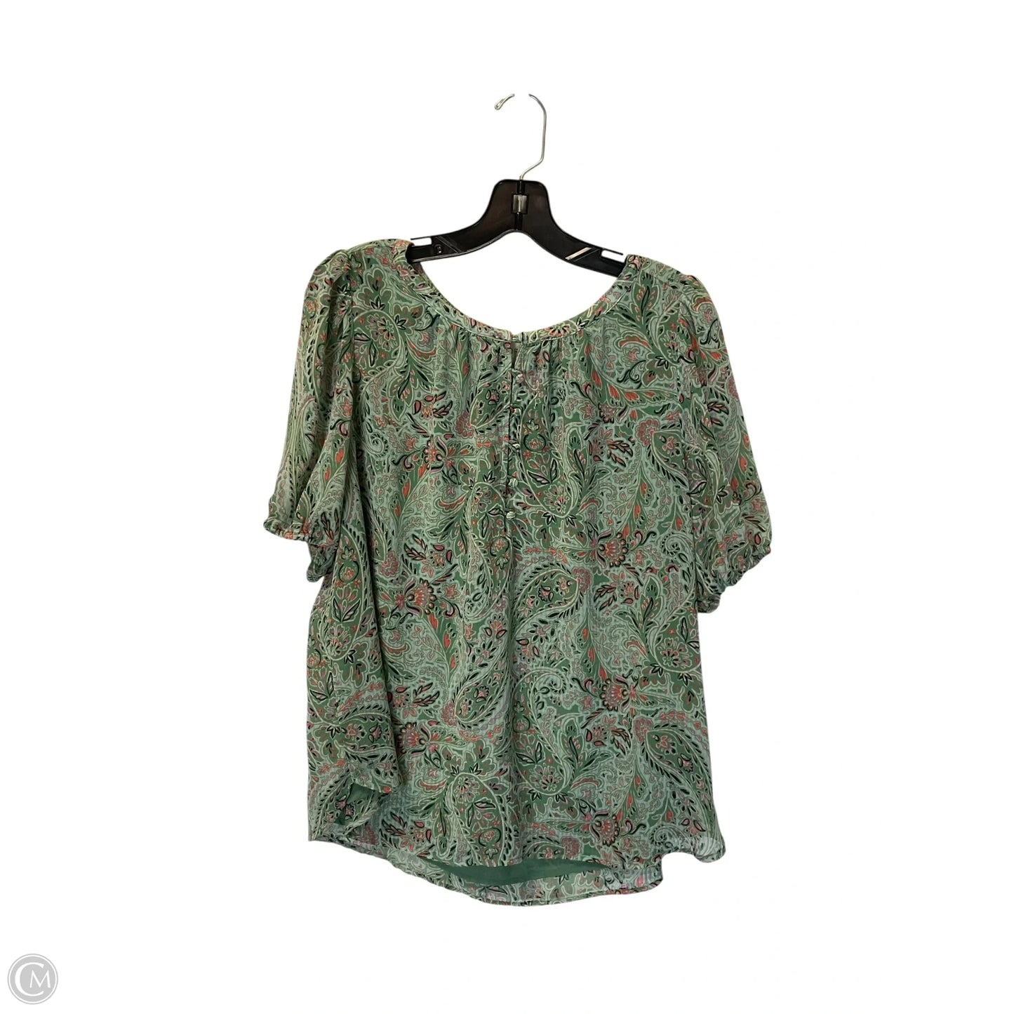Top Short Sleeve By Loft In Green, Size: Xl