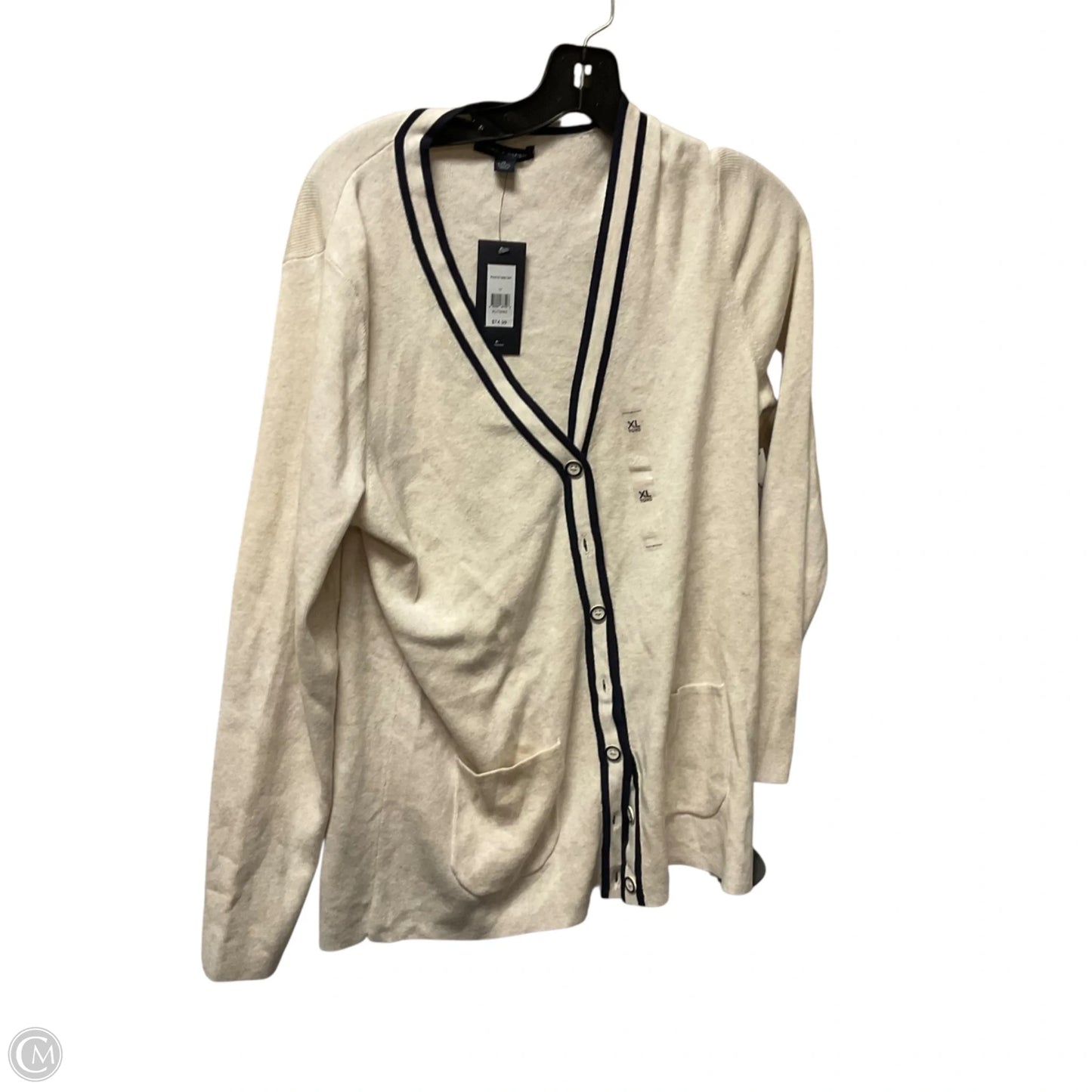 Cardigan By Tommy Hilfiger In Cream, Size: Xl