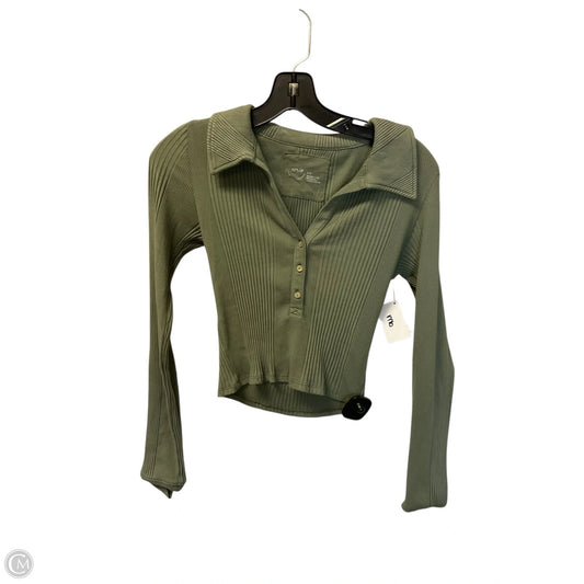 Top Long Sleeve By Aerie In Green, Size: S