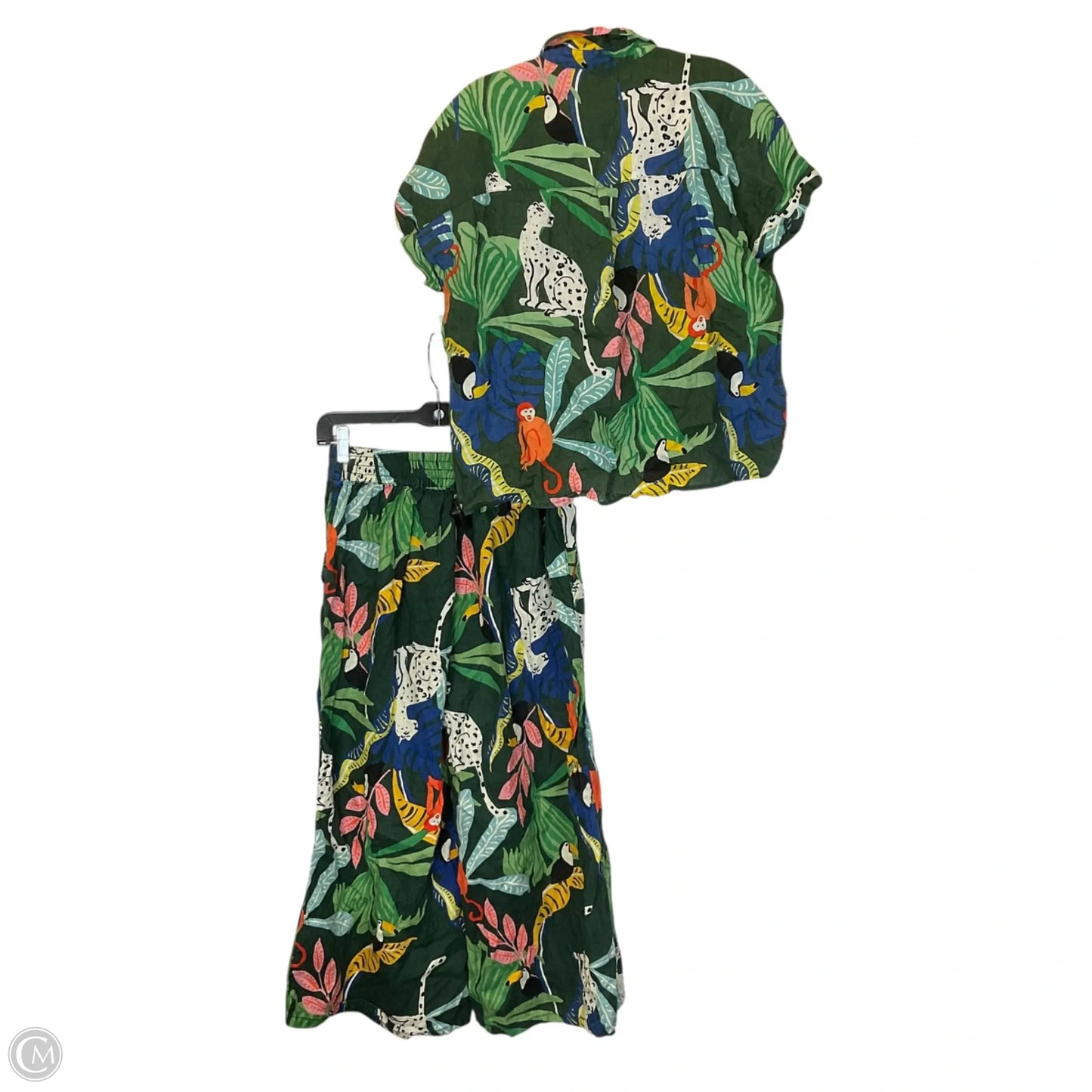 Pants Set 2pc By Christian Siriano In Tropical Print, Size: M