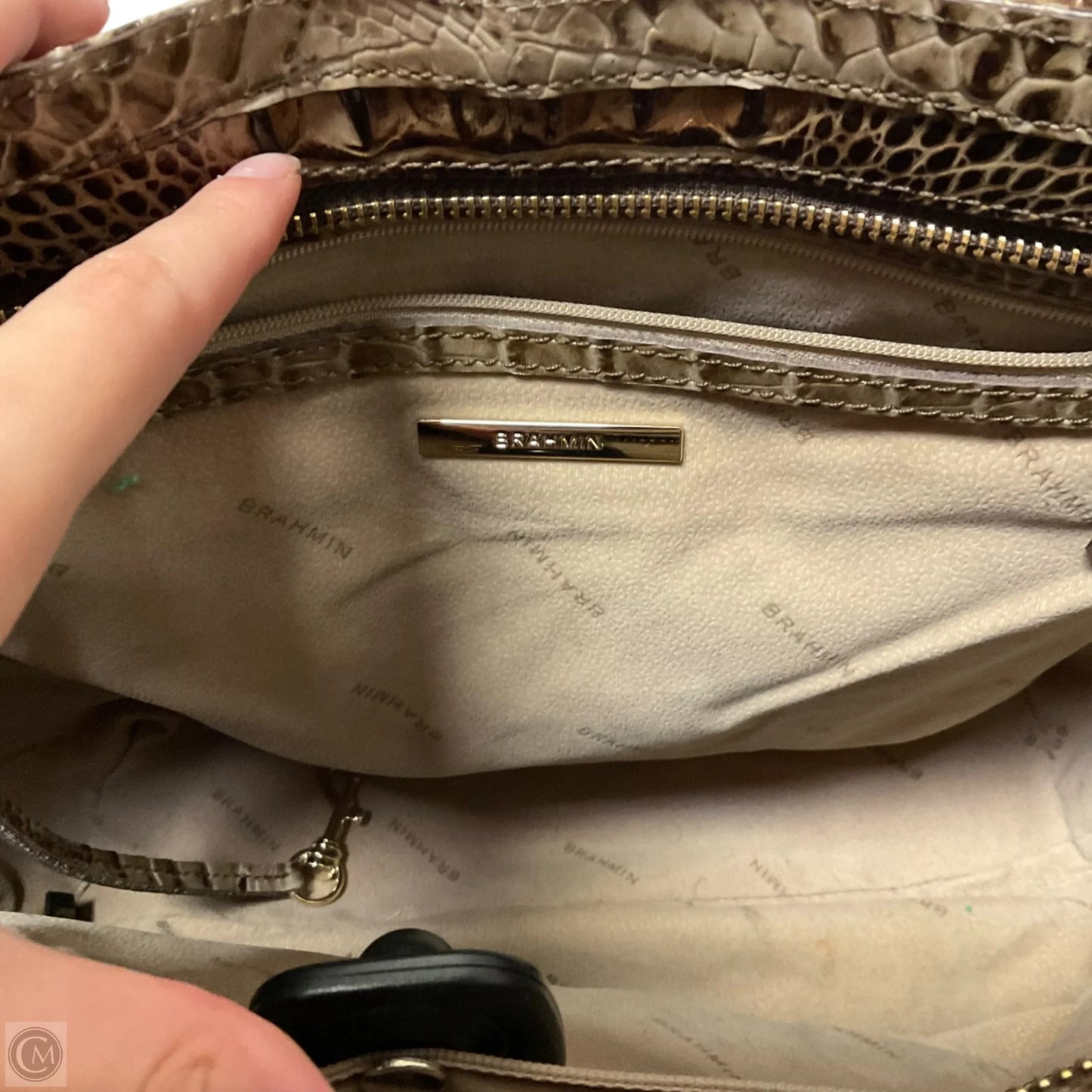 Handbag Designer By Brahmin, Size: Large