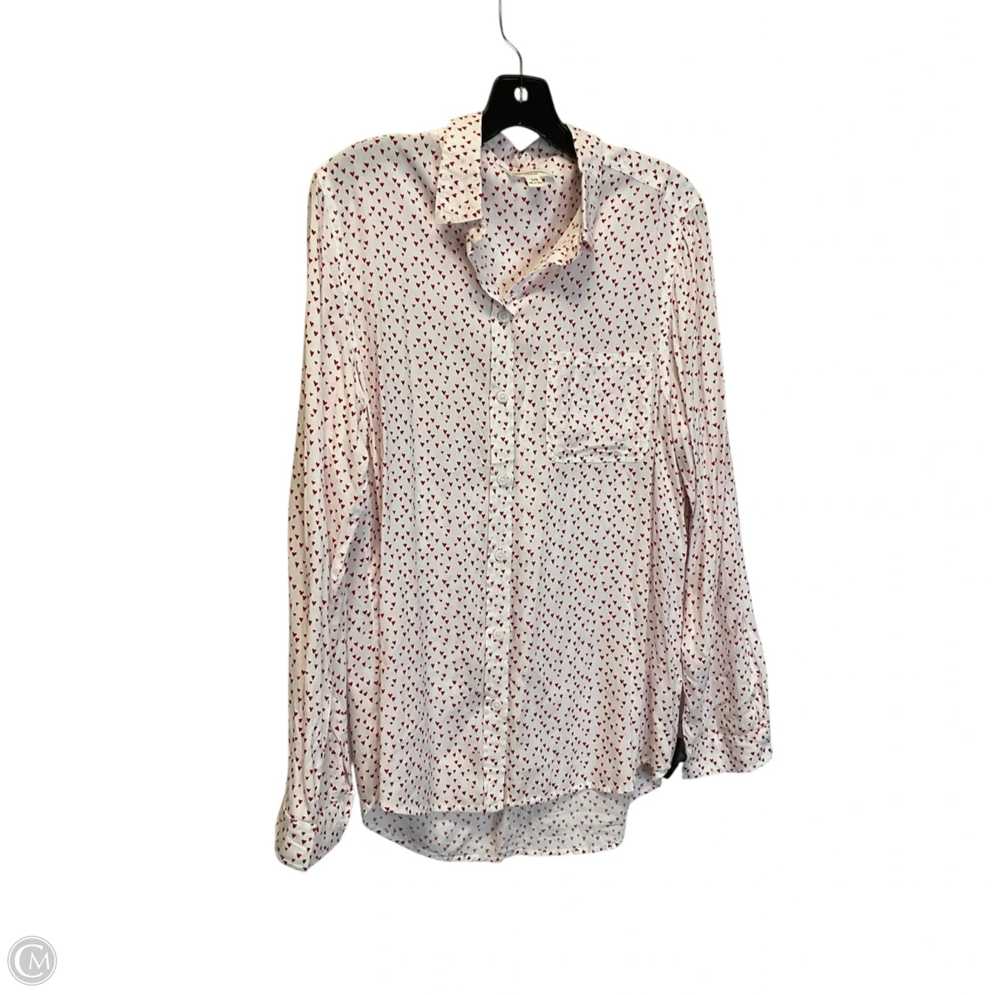Top Long Sleeve By Beachlunchlounge In Red & White, Size: L