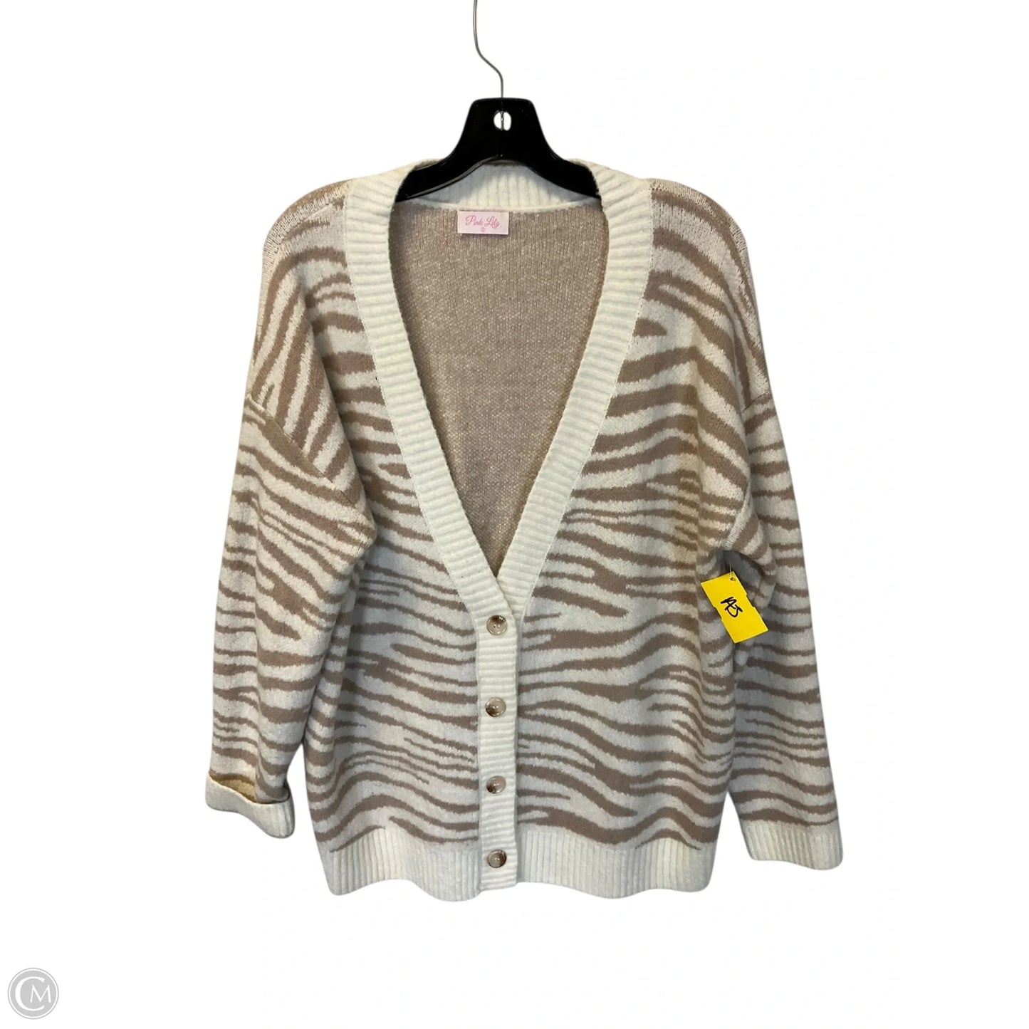Cardigan By Pink Lily In Animal Print, Size: S