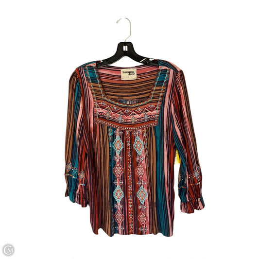 Top Long Sleeve By Savanna Jane In Multi-colored, Size: L