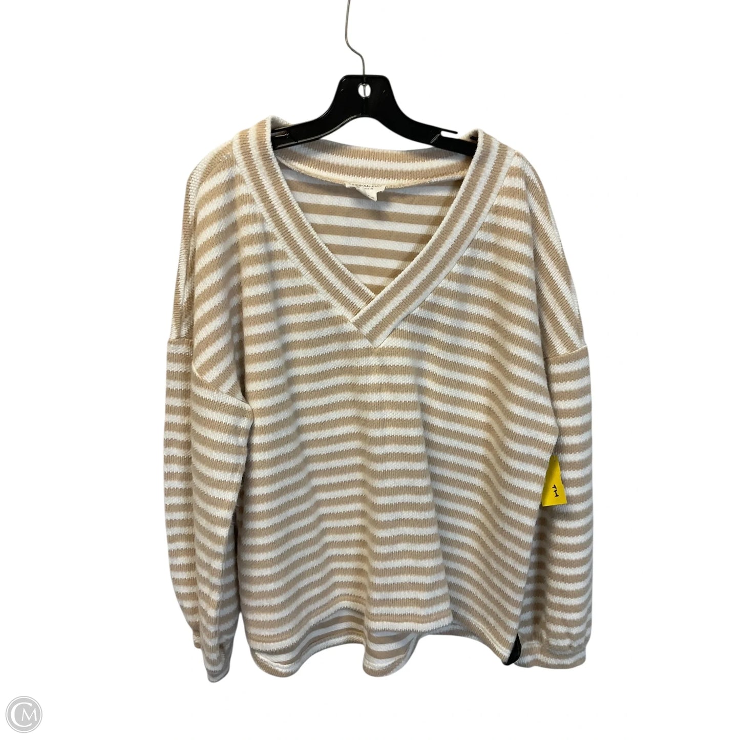 Top Long Sleeve By Chicsoul In Striped Pattern, Size: 1x