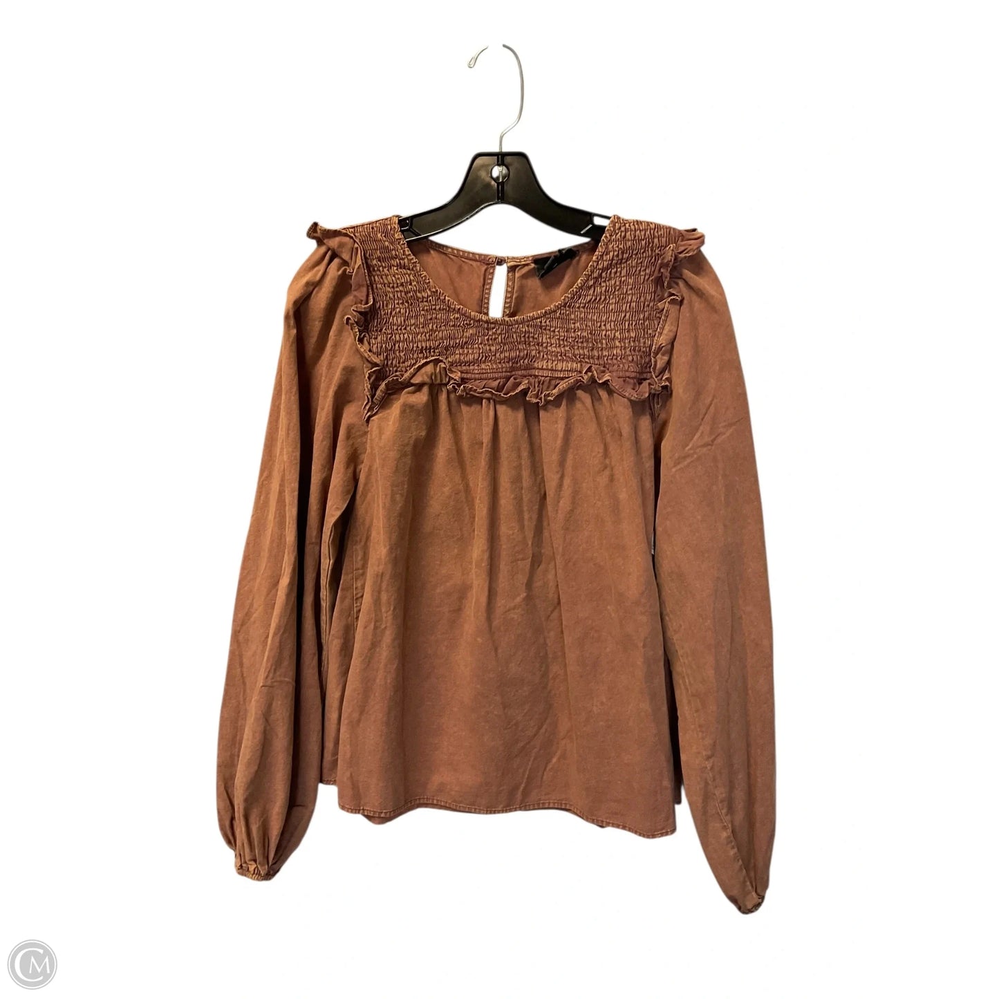 Top Long Sleeve By Heyson In Brown, Size: S