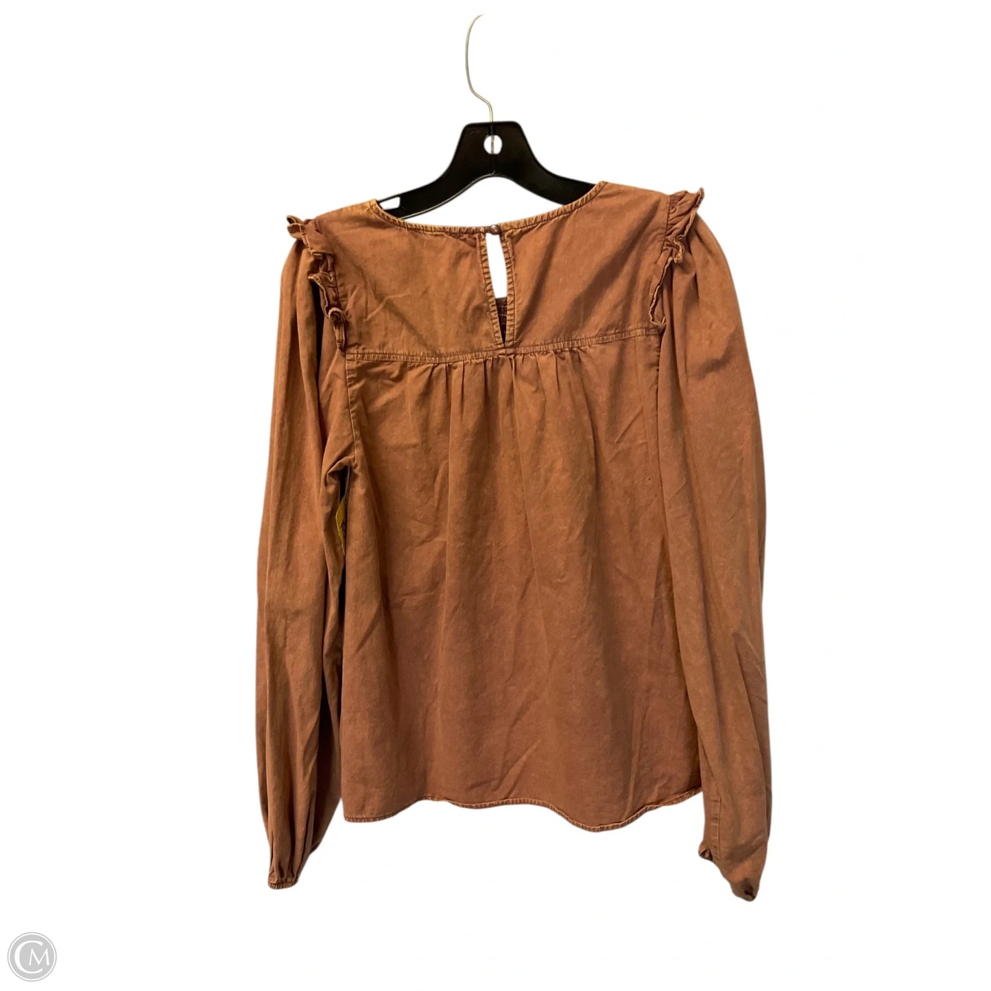 Top Long Sleeve By Heyson In Brown, Size: S