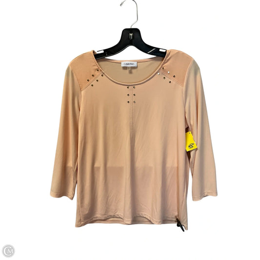 Top Long Sleeve By Calvin Klein In Peach, Size: S