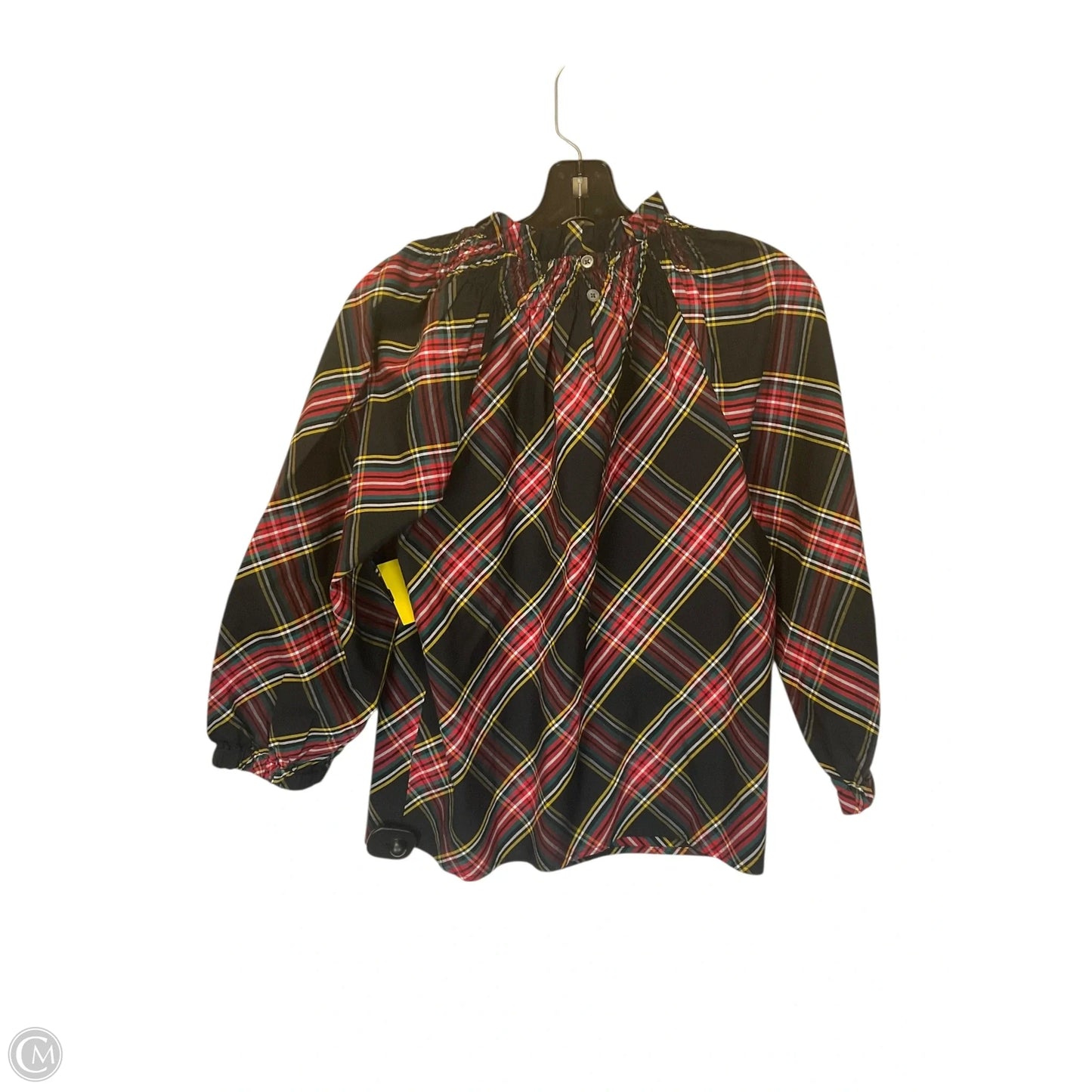 Top Long Sleeve By J. Crew In Plaid Pattern, Size: Xs
