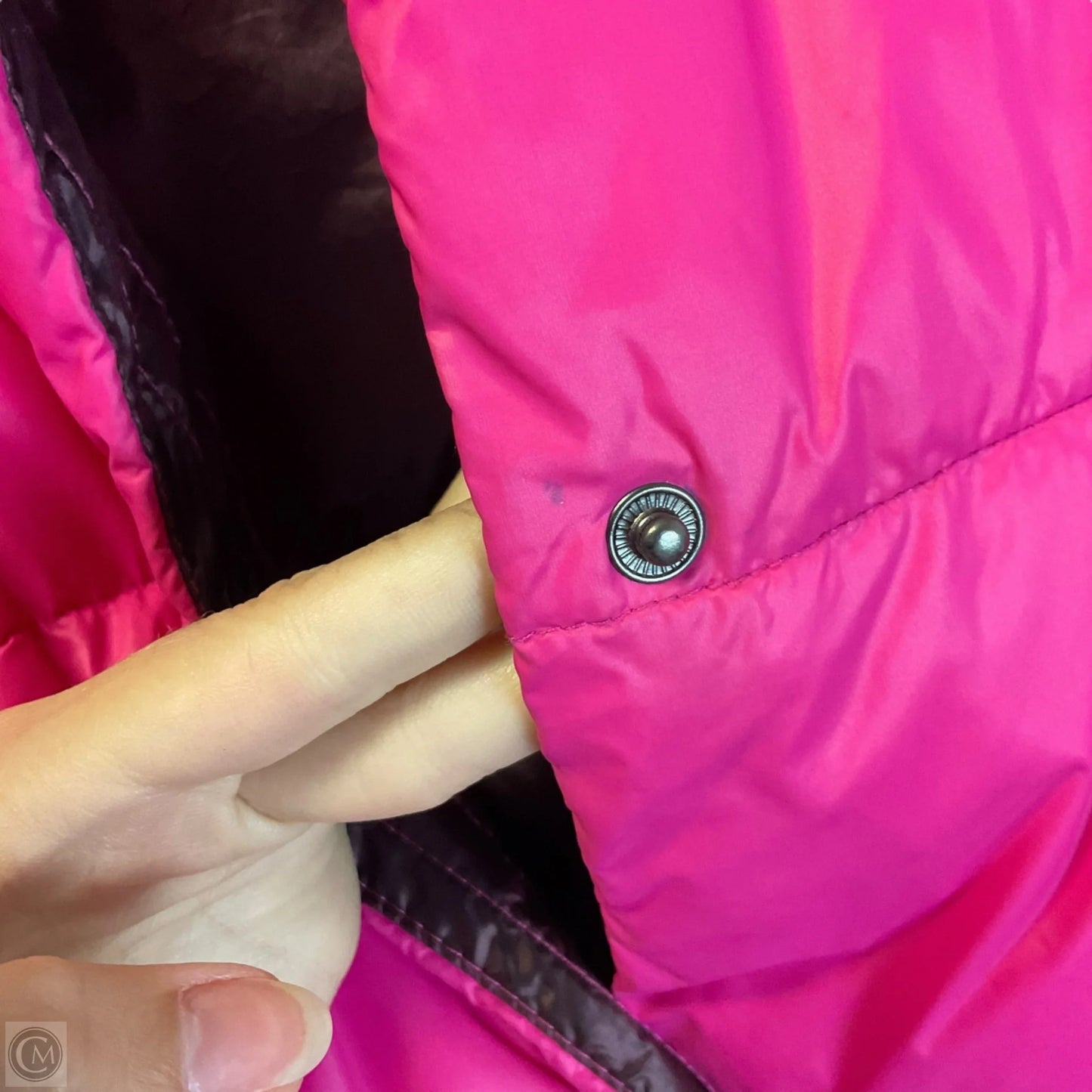 Jacket Puffer & Quilted By Calvin Klein In Pink, Size: M