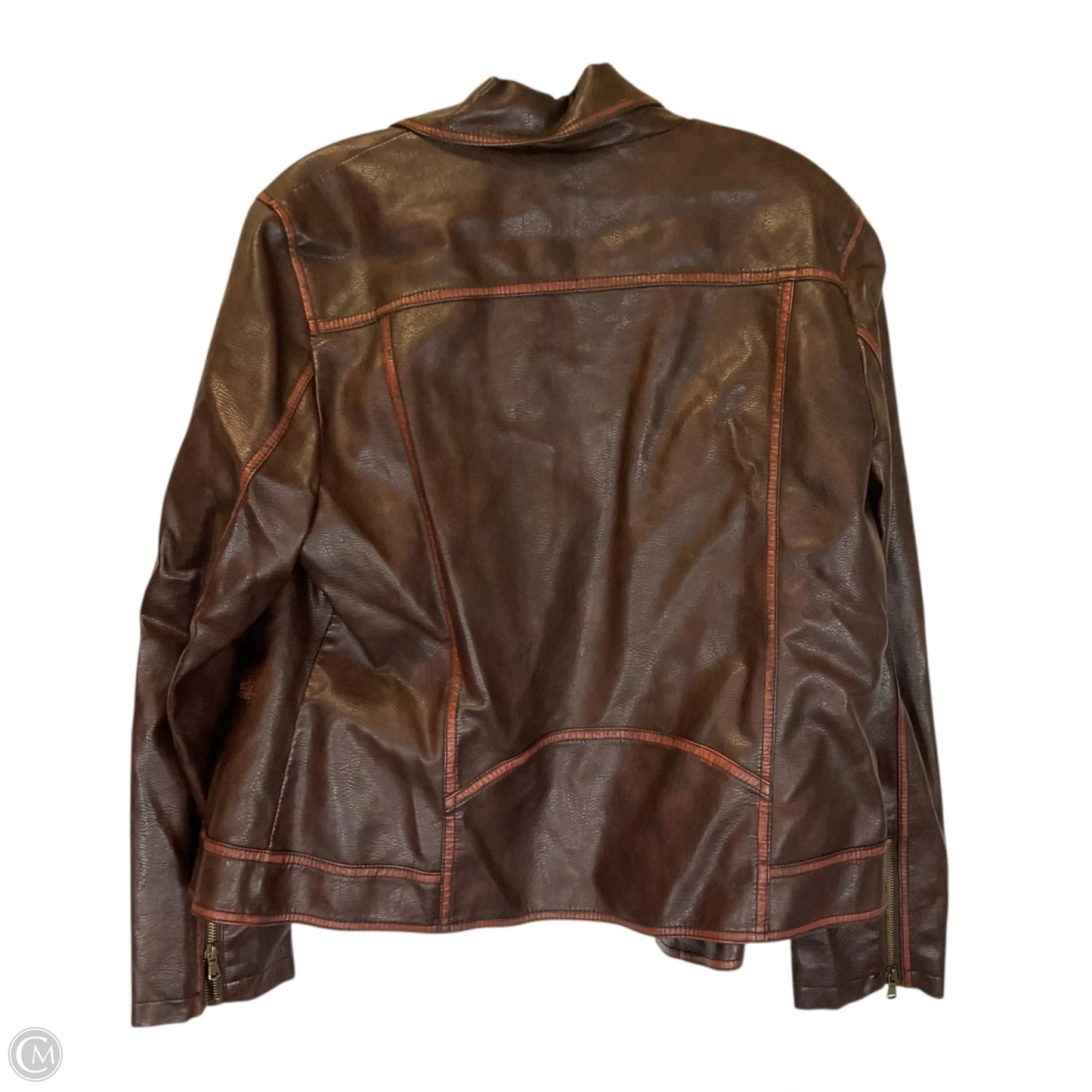 Jacket Moto By Ami In Brown, Size: Xl