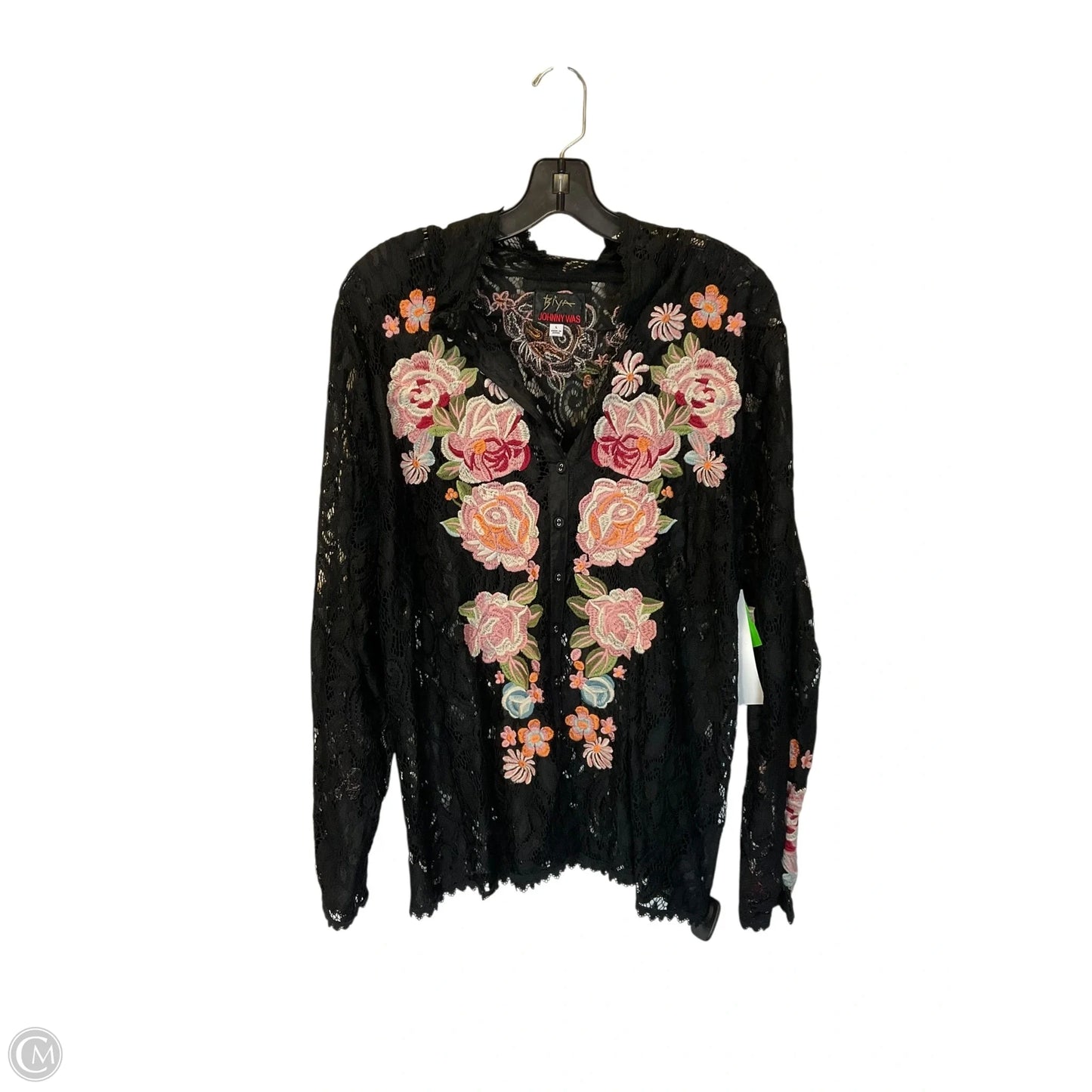 Top Long Sleeve By Johnny Was In Black, Size: L