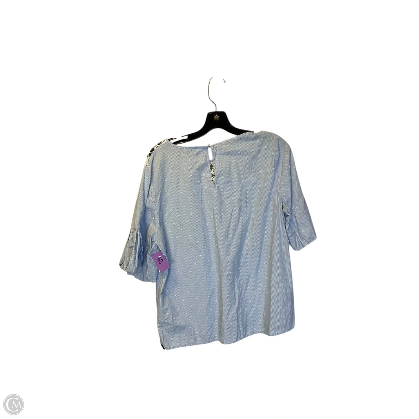 Top Short Sleeve By Cece In Blue, Size: L